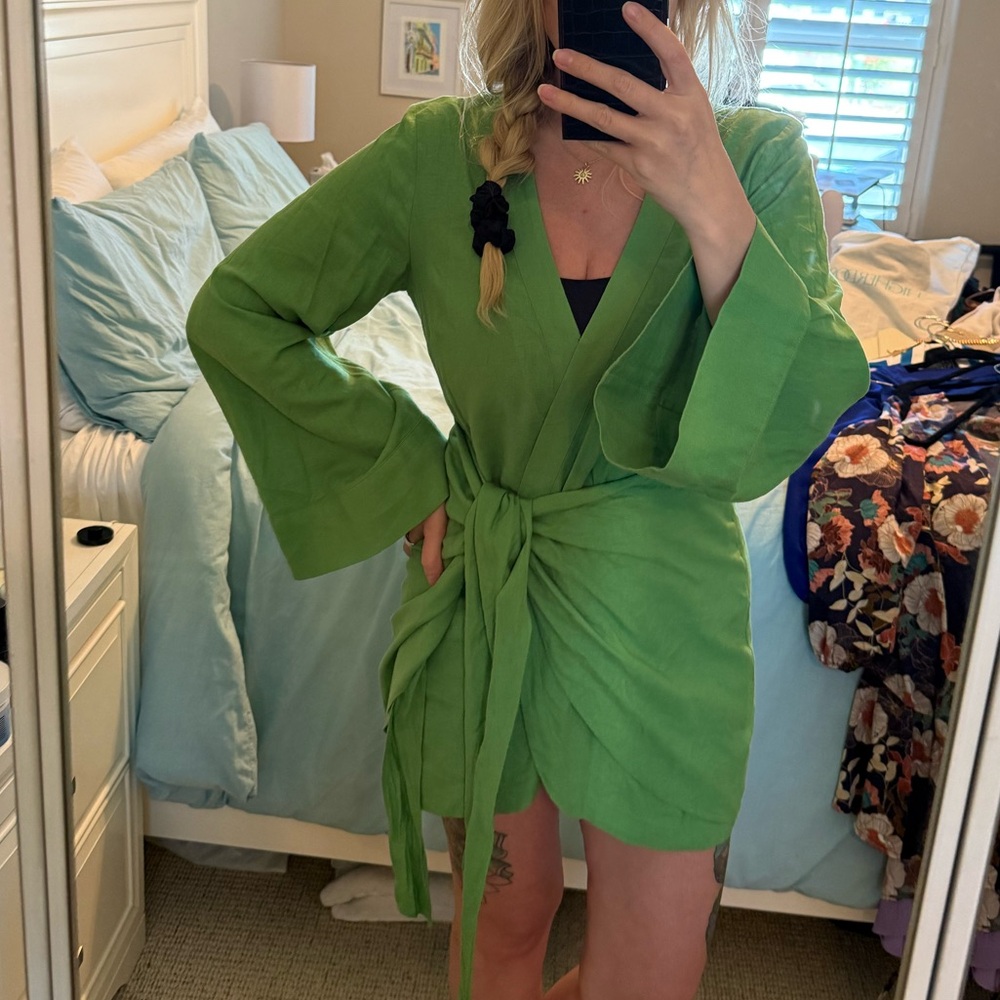 REVOLVE | L’Academie The Janeiro Mini Dress Green - Picture 8 of 14